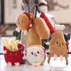 11CM Creative Bread Plush Toy Hamburger Bag Pendant Key Chain Chicken Leg Doll Stuffed Food Pendant For Christmas Gifts