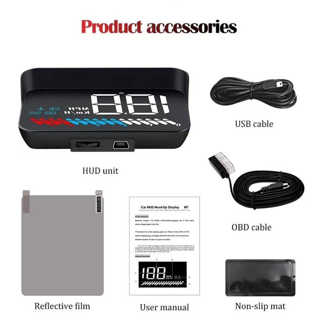 OBD+GPS Проекционный дисплей на лобовое стекло автомобиля OBD2 Бортовой компьютер Смарт Цифровой спидометр Об/мин Температура воды Вольтметр