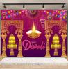 Happy Diwali Photography Backdrop Indian Diwali Tradition Deepavali Candle Marigold Wedding Birthday Background Photo Studio