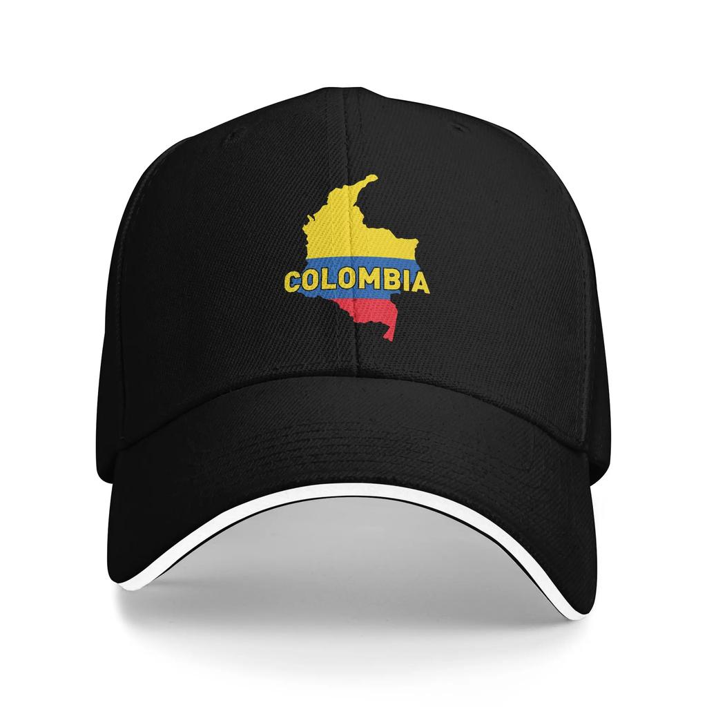 Vintage Colombia Flag Golf Cap Unisex Headwear Outdoor Travel Adjustable Fit Sun Caps