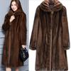 Ladies Clothes Imitation Mink Fur Coat Ladies Collar Long Coat Ladies Winter Large Size Tops