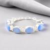 Dark Blue Cat's Eye Gemstone 925 Sterling Silver Jewelry Handcrafted Bracelet 8" RB-4-26