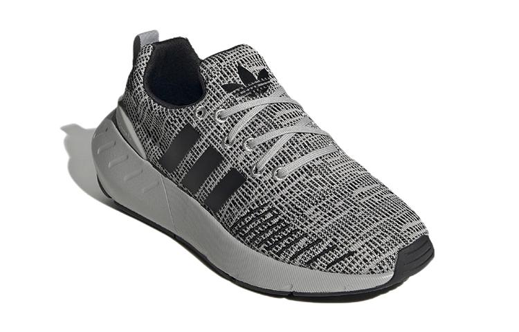 adidas Оригинальные Swift Run 22 J Удобные износостойкие дышащие низкие беговые кроссовки Серый Черный GZ1555