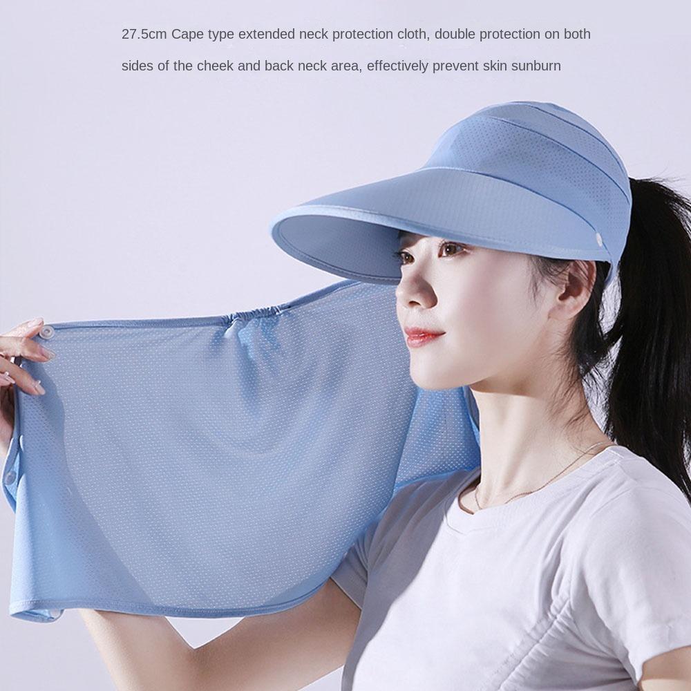 Adjustable Outdoor Cycling Mask Removable Sunscreen Hats New Ice Silk Sunscreen Cap