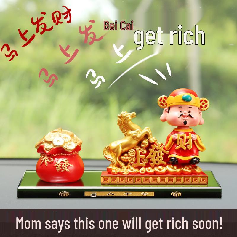 Качающая головой фигурка Бога богатства для автомобиля - Новогоднее украшение для стола на удачу