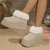 New Womens Snow Boots Fashion Thick Bottom Cotton Boots Plush Warm Winter Boots for Women Suede Casual Ankle Booties Botas Mujer