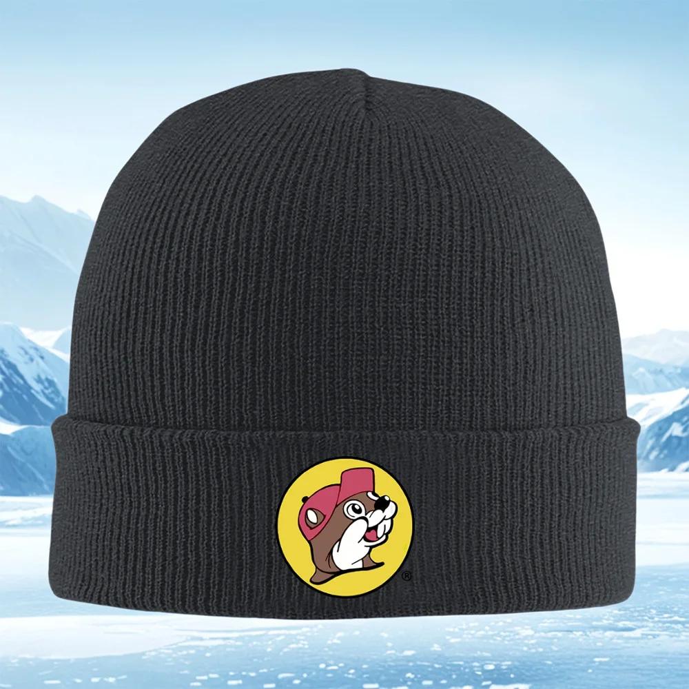 Beaver wearing hat smiling face Unisex Women Unisex Knitted Hat Beanie Pullover Cap Winter Thermal Warm Christmas Outdoor Cycl