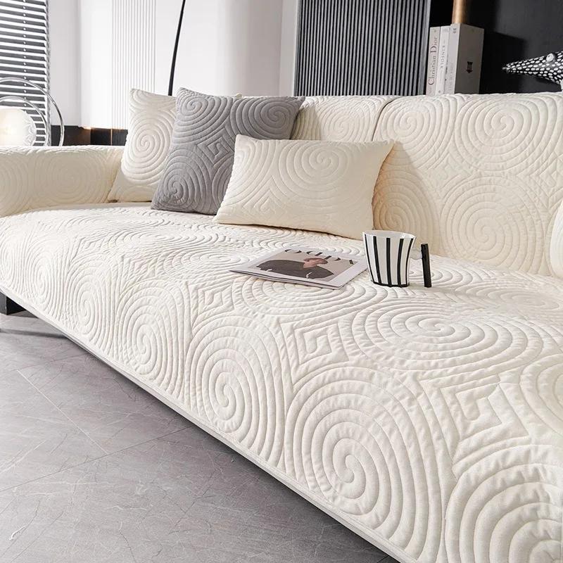 Плотные чехлы для дивана в гостиную, противоскользящие, однотонные, плюшевые маты для дивана, L-образные, универсальные подушки для дивана, защита мебели