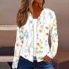 Women's Fashion Casual Zip Up Hooded Print Long Sleeve Sweatshirts Coat