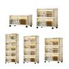 Stackable Storage Bins Collapsible Storage Bins with Foldable Storage Boxes Doors And Wheels Rolling Multi-tier