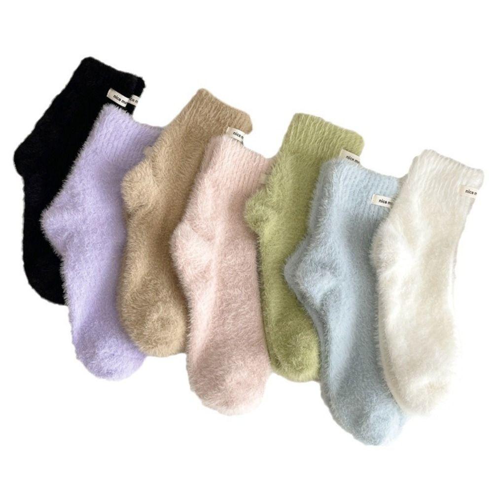 Winter Velvet Socks Warm Cotton Socks Thickened Mink Cashmere Socks  Women