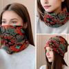 Women Thermal Hat Cycling Neck Warmer Lightweight Colorful Printing Headband High Elasticity Anti-slip Scarf Cold Warm Weather Multi-Functional