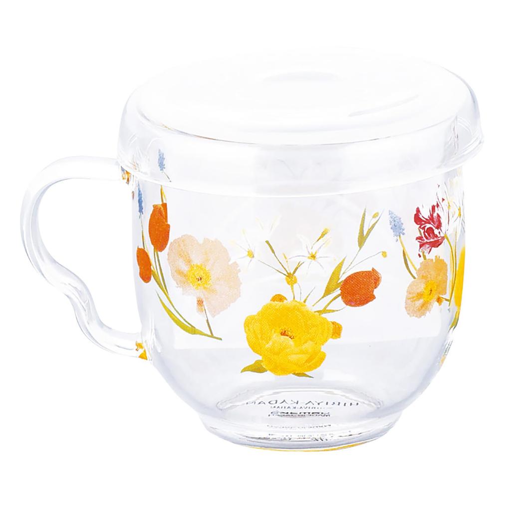 Yamaka Shoten X Language of Chamiel Tea Set Mug with Lid and Tea 270ml Diameter 8 X 8cm Hibiya Kadan FLORIOGRAPHY Day Gift Birthday Gift Goods