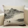 Japan Mount Fuji Ukiyo-e Retro Cushion Cover Sofa Pillowcase Home Decor Pillow Case 45x45cm Linen Home Textile Products