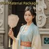 Vintage Ancient Style Fan Handmade Embroidery Fan Bride Masking Tool Handheld Fan Hanfu Cheongsam