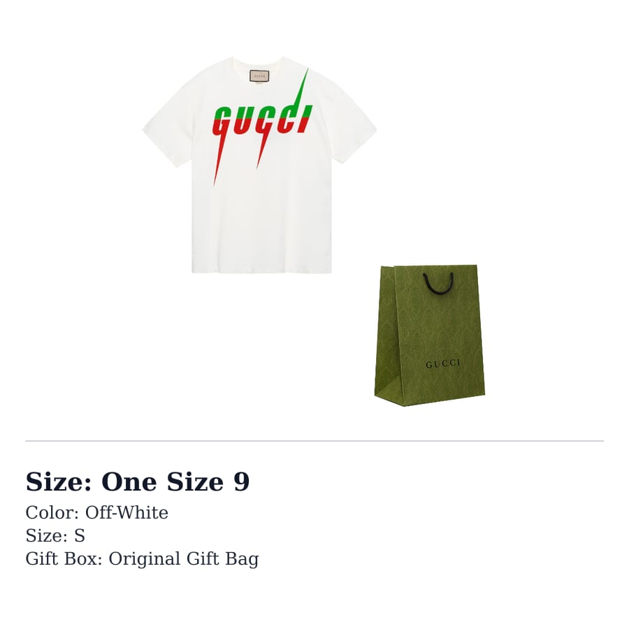 GUCCI Men's Cotton Blade T-shirt White 565806-XJAZY-9037