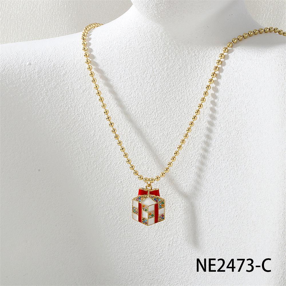 Рождественская коллекция: Ожерелье из бусин с шармами в виде дерева, снеговика, Санты, оленя, венка, перчаток и носков