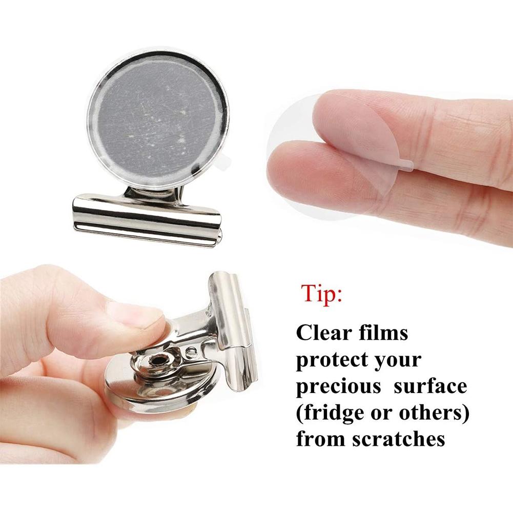 12PCS Stainless Steel Magnet Clips Scratch Free Refrigerator Safety Clip for Kitchen Office Organizing Decorating Fridge