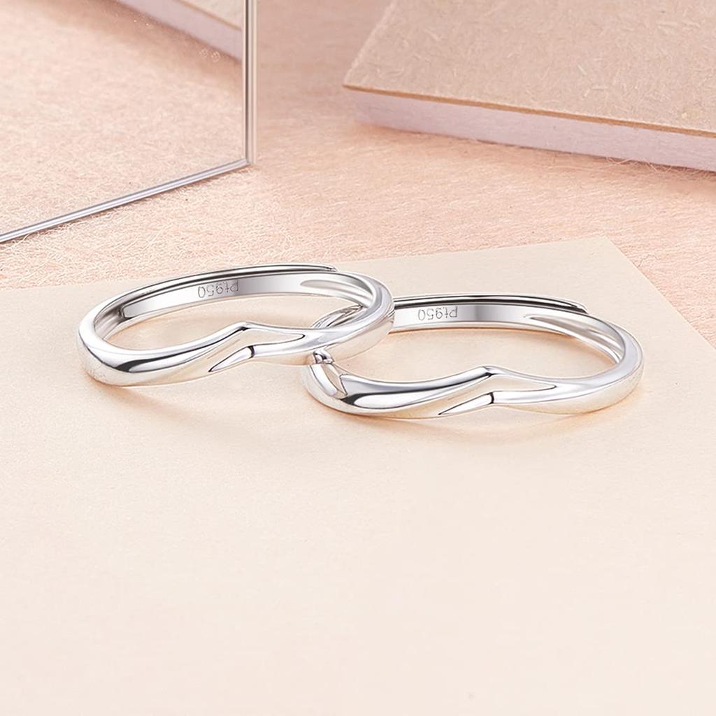 FANCIME Platinum One Size Fits Sizes Perfect for and Gift Wrapping Men's V-Shaped Ring, Most, Pt950, 14-20, Adjustable, Simple, Proposals, Engagement,