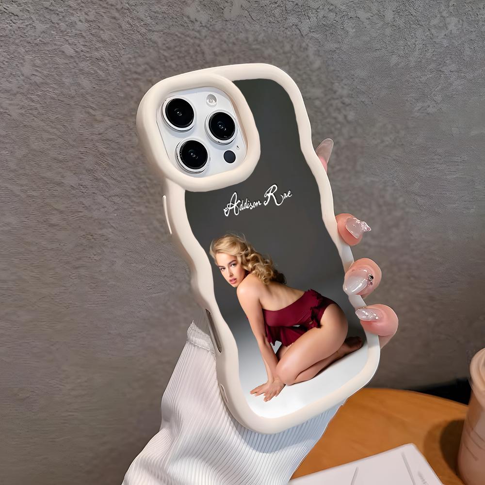 Чехол для мобильного телефона Addison Rae для iPhone 17 16 15 14 13 12 11 Air Pro Max Plus Волнистый край ТПУ Цветная Обложка Обложка Красивый Роскошный