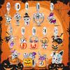 Halloween Copper Charms Beads Pumpkin Skeleton Witch Skull Bat Pendants Fit Bracelet Diy Women Jewelry Gift