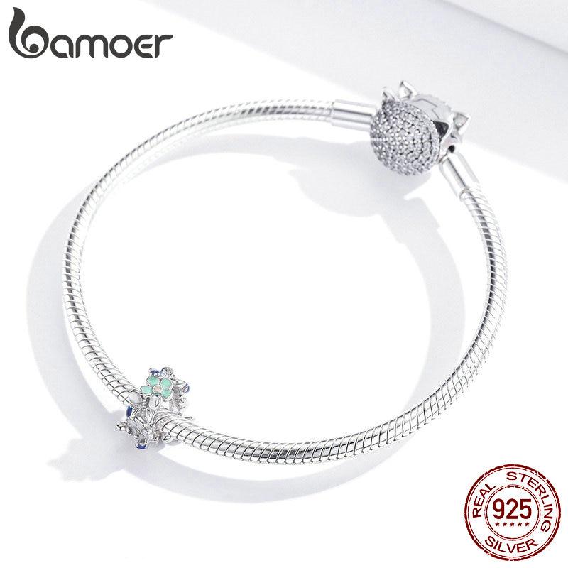 Bamoer 925 Sterling Silver Colorful Garden Metal Beads for Women Jewelry Making Silver Charm for Original Bracelet