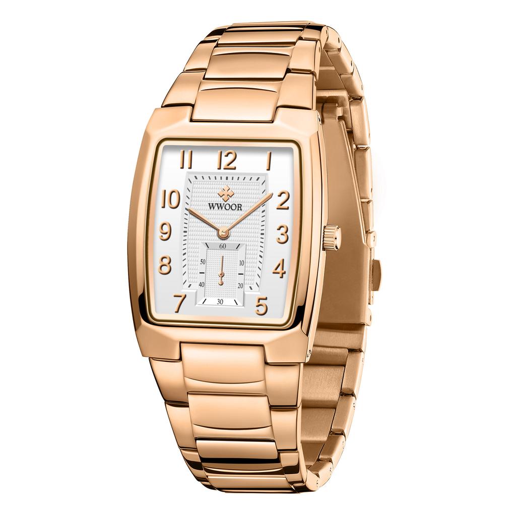 WWOOR New Gold Women Watches Creative Steel Women's Bracelet Wrist Watches Ladies Square Waterproof Watch