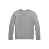 Polo Solid Color Logo Pattern Embroidered Crew Neck Long Sleeve Sweatshirt Men Sweatshirt Steel-Gray MNPOKNI16823445-020
