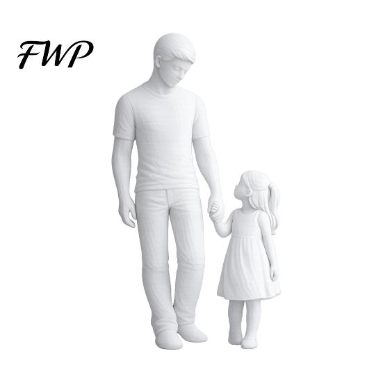 Realistic Family Keepsake Father and Daughter Figurines, Dad Statues Warm Hand-Holding Design, Day Ornament Sculpted Handmade Figures Gifts