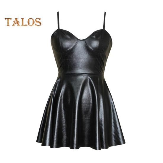 Женская ночная рубашка с сетчатыми рукавами-рукавами Низкий вырез на бретельках А-силуэта Свободный подол Гладкая искусственная кожа Открытая спина Без рукавов Honymoon Свадебная ночь