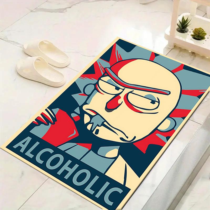 1Pc Alcoholic Symbol Rug, Office Carpet Indoor Outdoor Doormat, Non-Slip, Comfortable, Living, Christmas Halloween, Xmas Gift G1239
