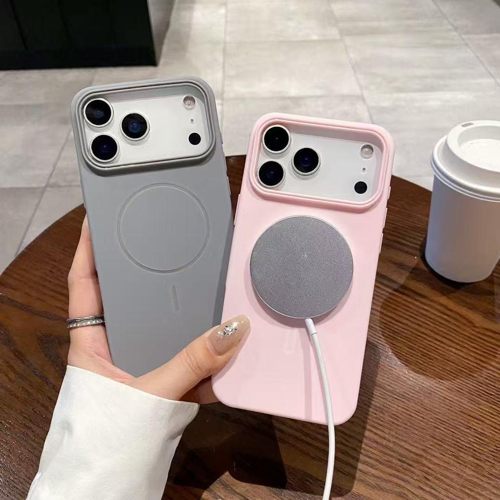 Подходит для iPhone17 ProMax Тонкое кольцо Магнитная адсорбция Чехол для телефона Матовый Apple 16 Силиконовый Противоударный 15 Защитный чехол