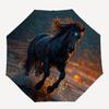 1pc Black Stallion Equine Power Automatic Open/Close Umbrella 8-Rib Strong Frame, Portable Travel Umbrella for Women & Men, Birthday Gift Parties 013