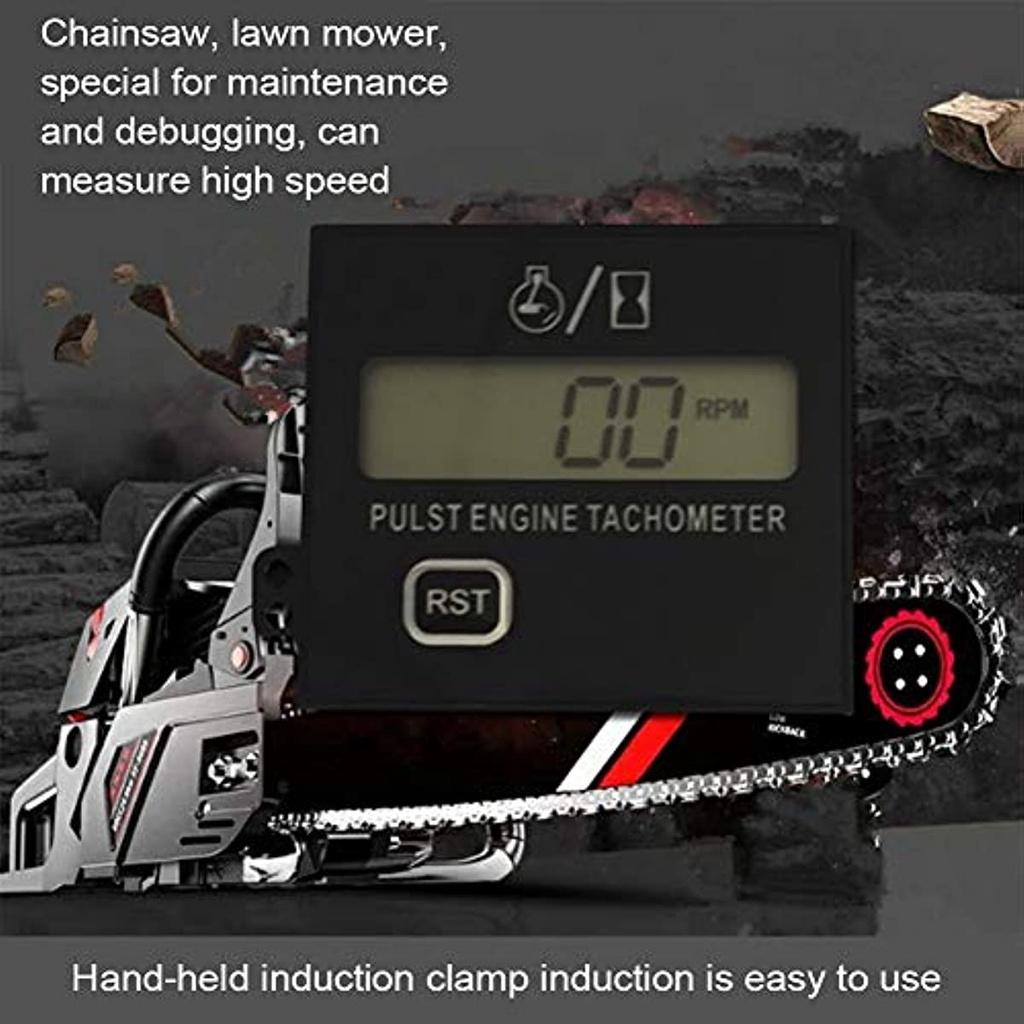 Цифровой тахометр, индуктивный тахометр со счетчиком часов для бензопил, газонокосилок и мотоциклов, сменный аккумулятор из 1 шт.