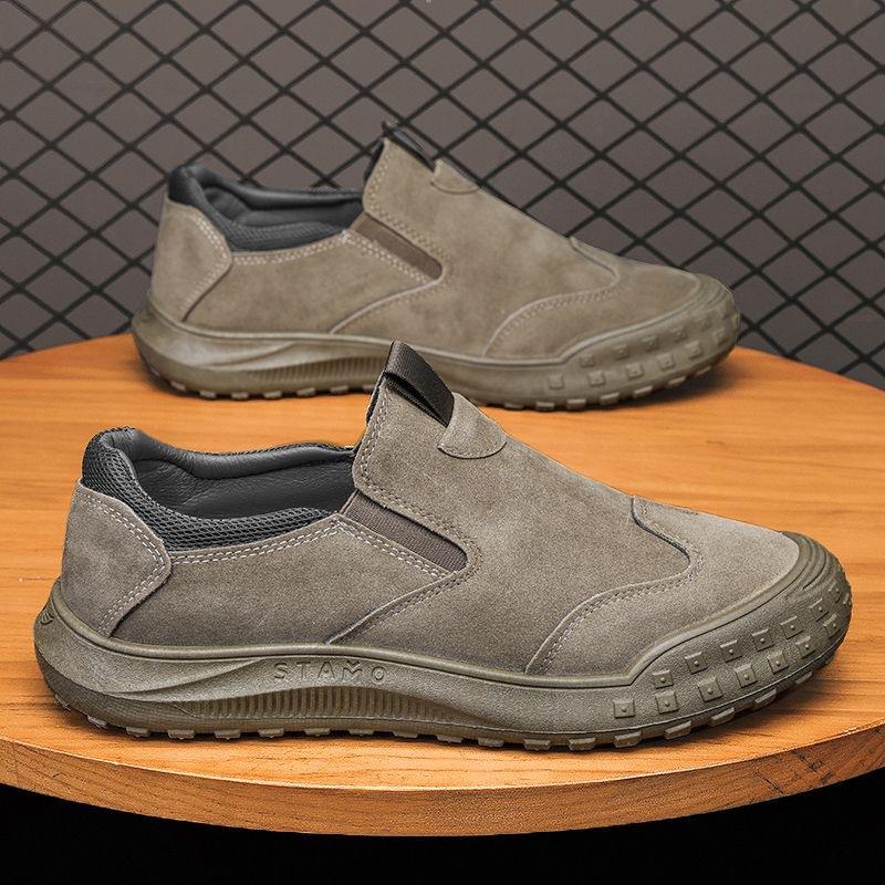 Labor Insurance Shoes Men's Shoes Breathable Stirrups Lazy Shoes Men Non-slip Wear-resistant Work Shoes Casual Mountaineering Shoes Men