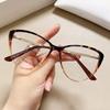 Women High Quality  Glasses Frame Fashion Gradient Color Metal Legs Flat Mirror Spring Hinge Prescription Glasses