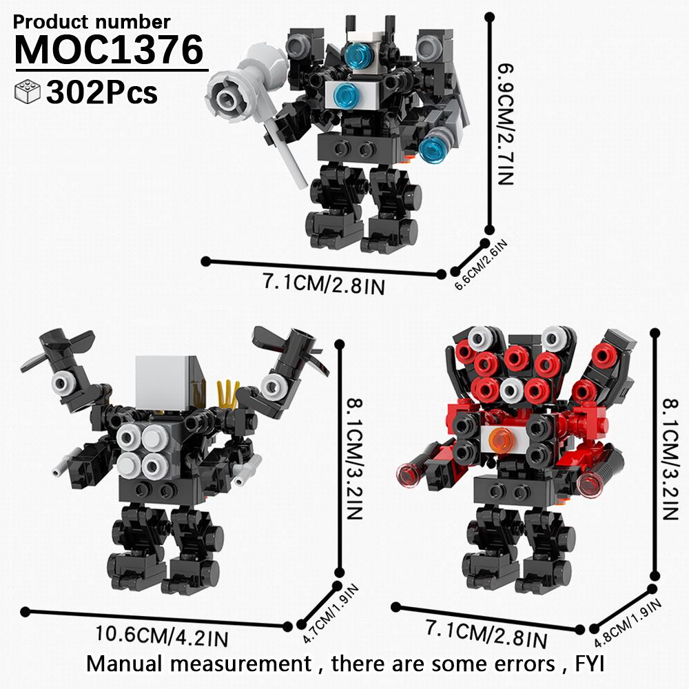 MOOXI Skibidi Туалет Кемпинг Набор MOC Кирпичи Игра Супер Титан Босс Вуфер ТВ Камера Динамик Сирена Человек Босс Строительные блоки Детские игрушки