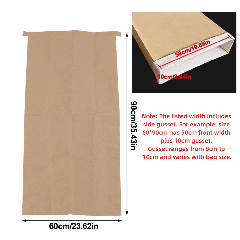 5pcs Waterproof Kraft Paper Leaf Bags 30 Gallon Capacity Garden Leaf Bags Leaf Collection