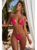 Solid Color European & American Three-Piece Bikini: Women's Sexy Bandage Split Swimsuit