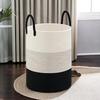 Woven Rope Laundry Hamper for Decorative Storage of Dirty Clothes, Toys and Blankets In Bathroom Laundry Baskets Organiser