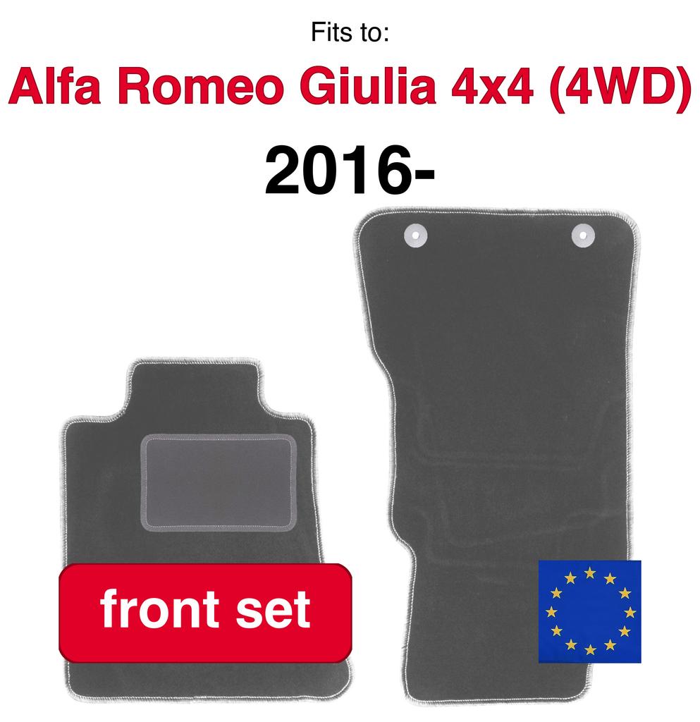 Car Floor Mats Front For Alfa Romeo Giulia 4X4 (4Wd) Sedan (2016-)
