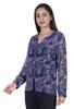 Moomaya Printed Women  S Button Down Shirt Long Sleeve Tshirt V-Neck Tunic