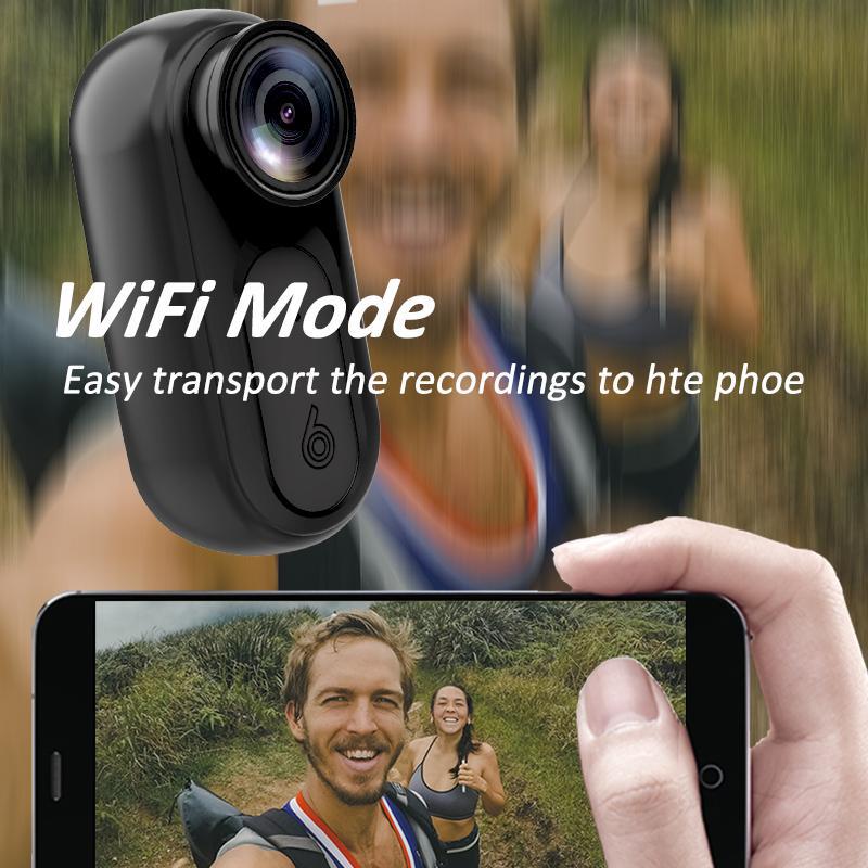 VD02 1080P Водонепроницаемая 2 метра Экшн-камера-миниатюра POV-камера Маленькая магнитная нательная камера Портативная камера для видеоблогинга, Свободные руки