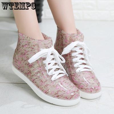 Женские весенне-осенние модные короткие резиновые сапоги в корейском стиле, летняя нескользящая водонепроницаемая обувь