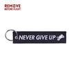 Remove Before Flight Keychain Never Give Up Letter Motor Key Rings Fashion Jewelry