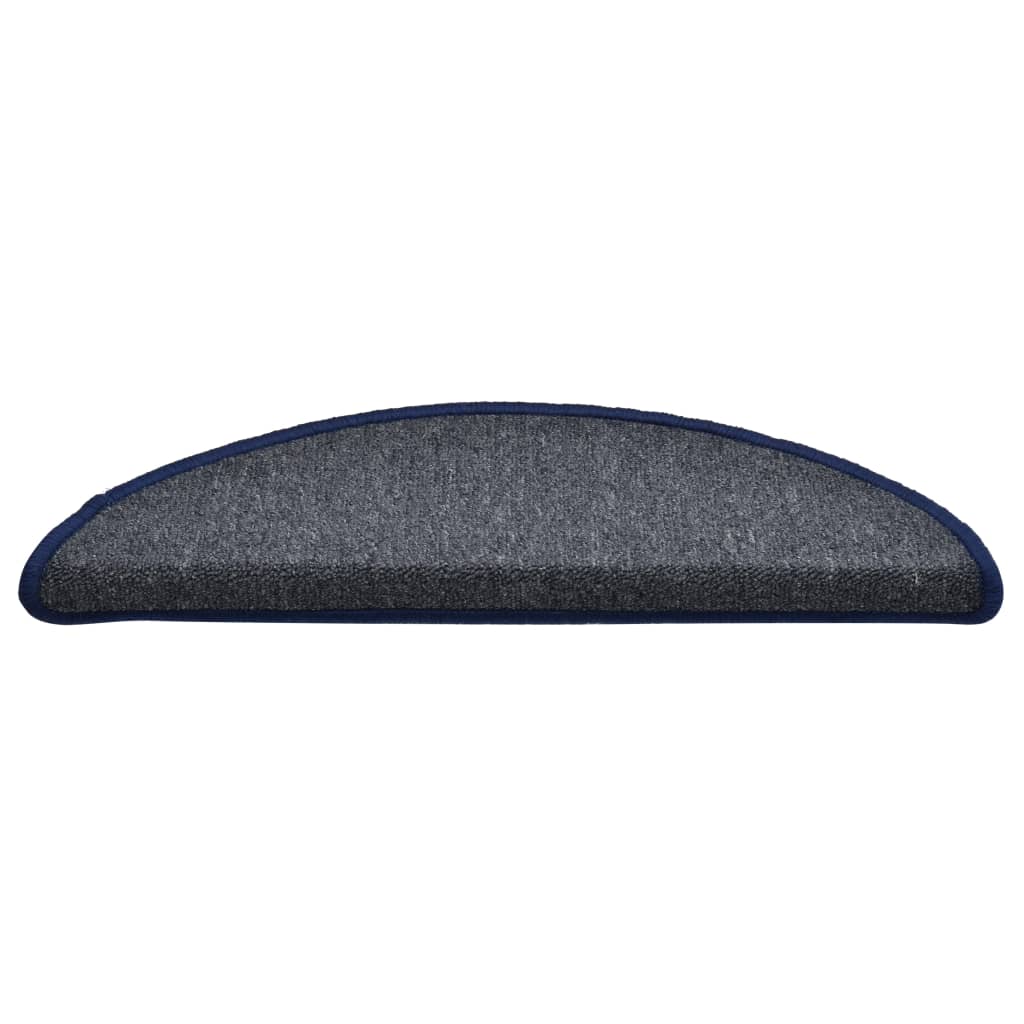 Step Mats 15 pcs. 56 x 17 x 3 cm Dark Gray and Blue Semi Circular