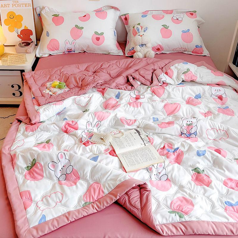 Детское летнее одеяло с рисунком фруктов, красочное одеяло для взрослых, механическая стирка, кружевное стеганое одеяло с цветочным рисунком, тонкие одеяла, крутые одеяла