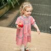 Девочкино платье Happyology с цветочной вышивкой, с коротким рукавом