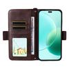For Honor 400 Lite 5G Leather Case Magnetic Closure Wallet Stand Phone Cover with Crossbody Strap