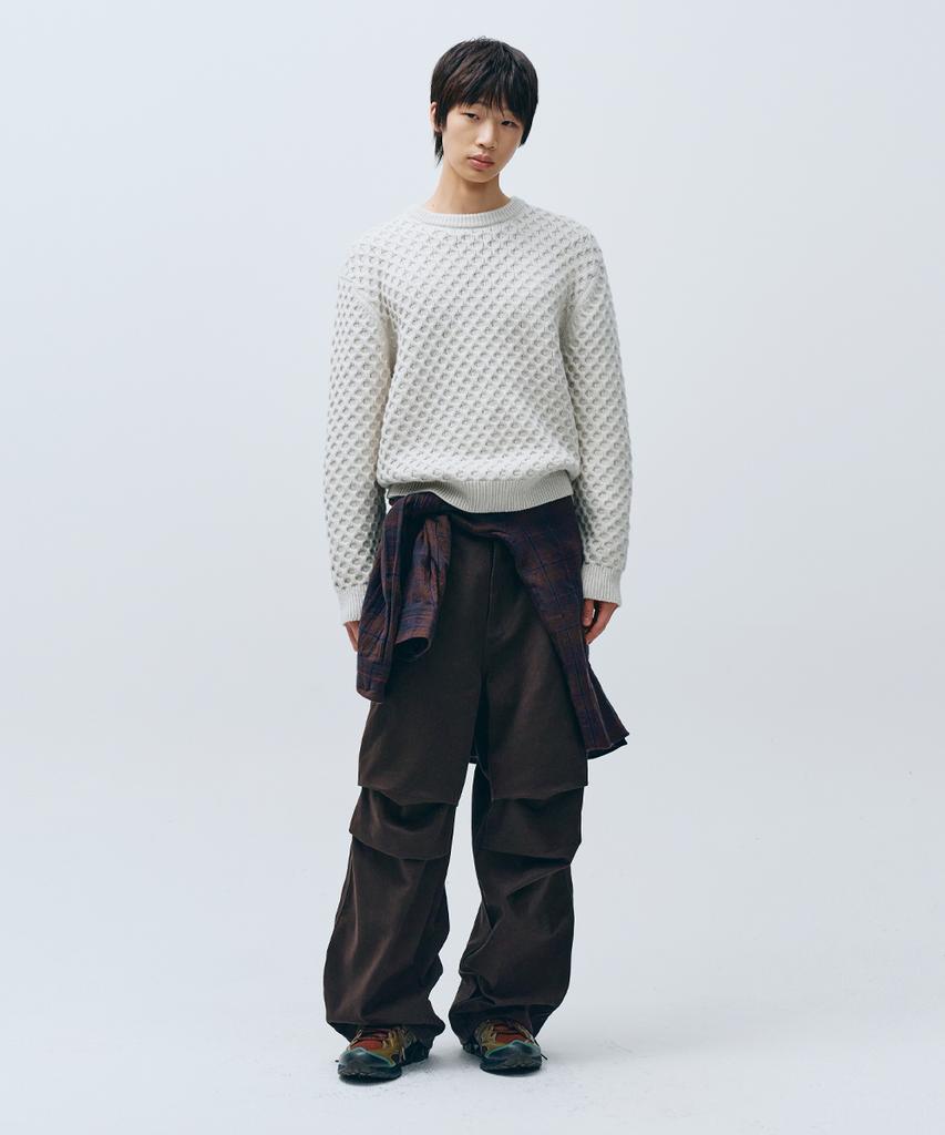 INTEMPOMOOD Croffle Round Neck Knit_Ivory